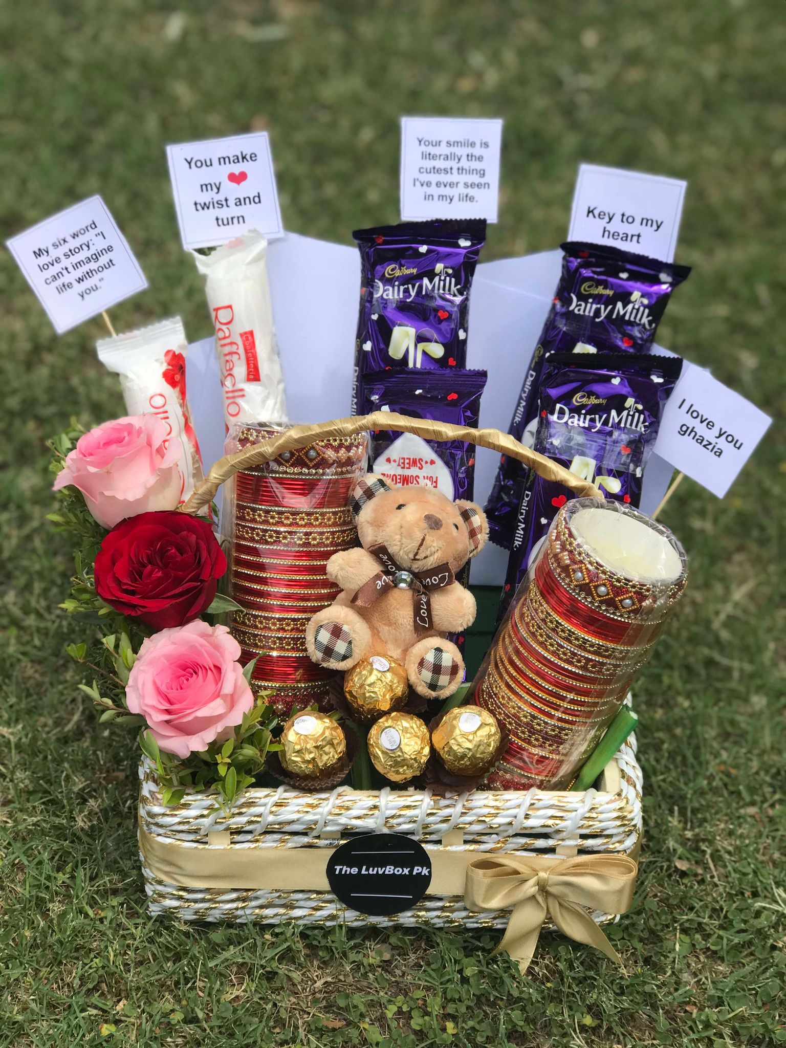 Eid Mubarak Basket with Mehndi, Chocolates & Bangles