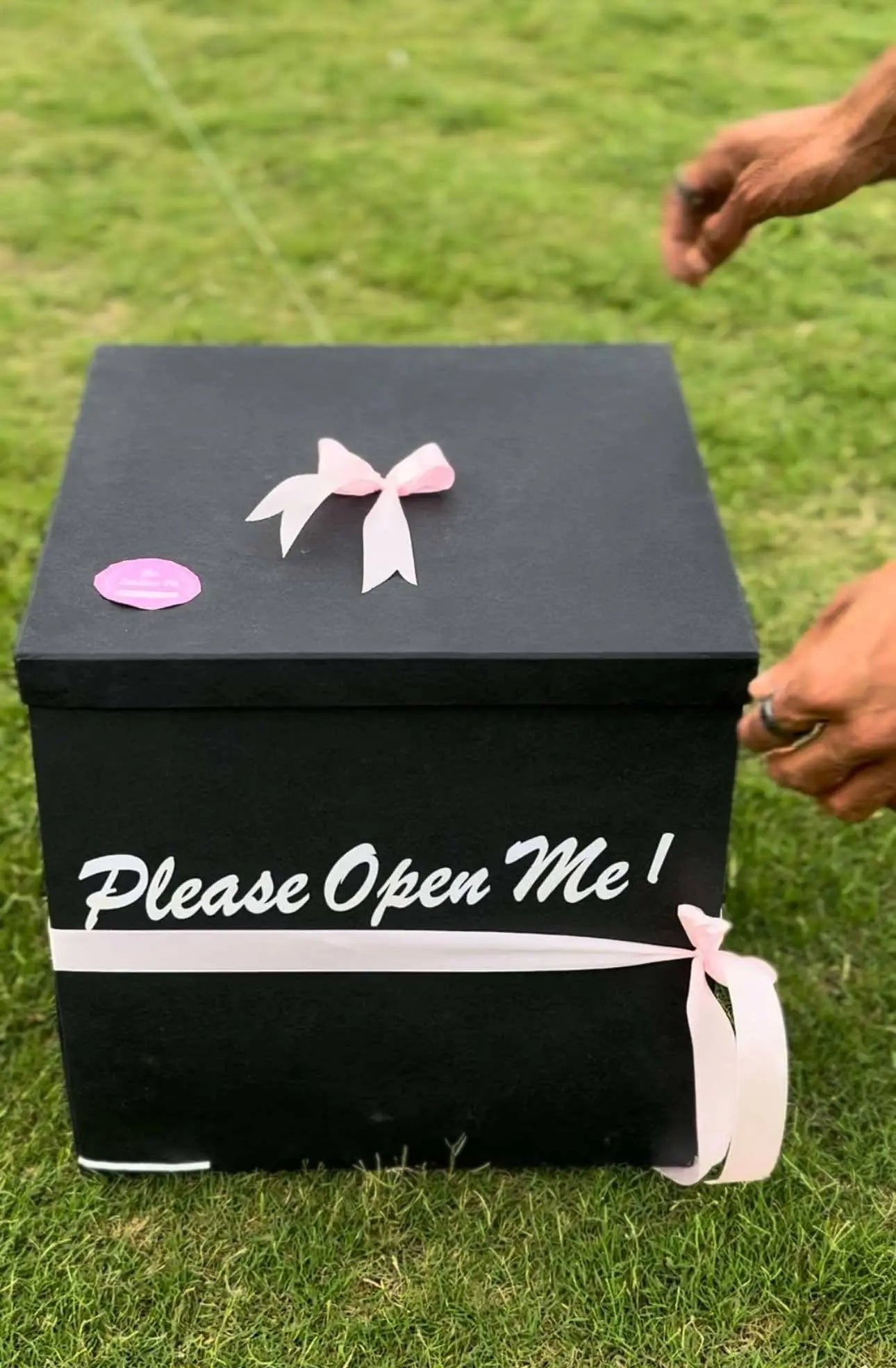 4-Sided Surprise Gift Box with Cake, Flowers, Teddy & Custom Message