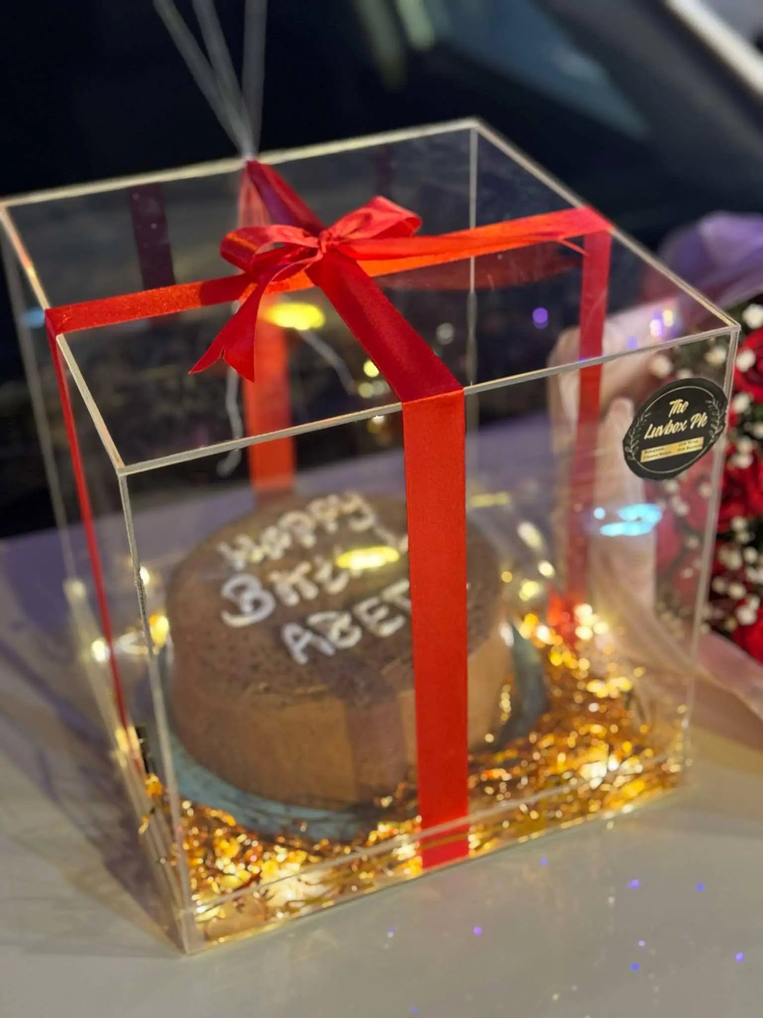 Acrylic Elegance – Floral & Cake Fusion