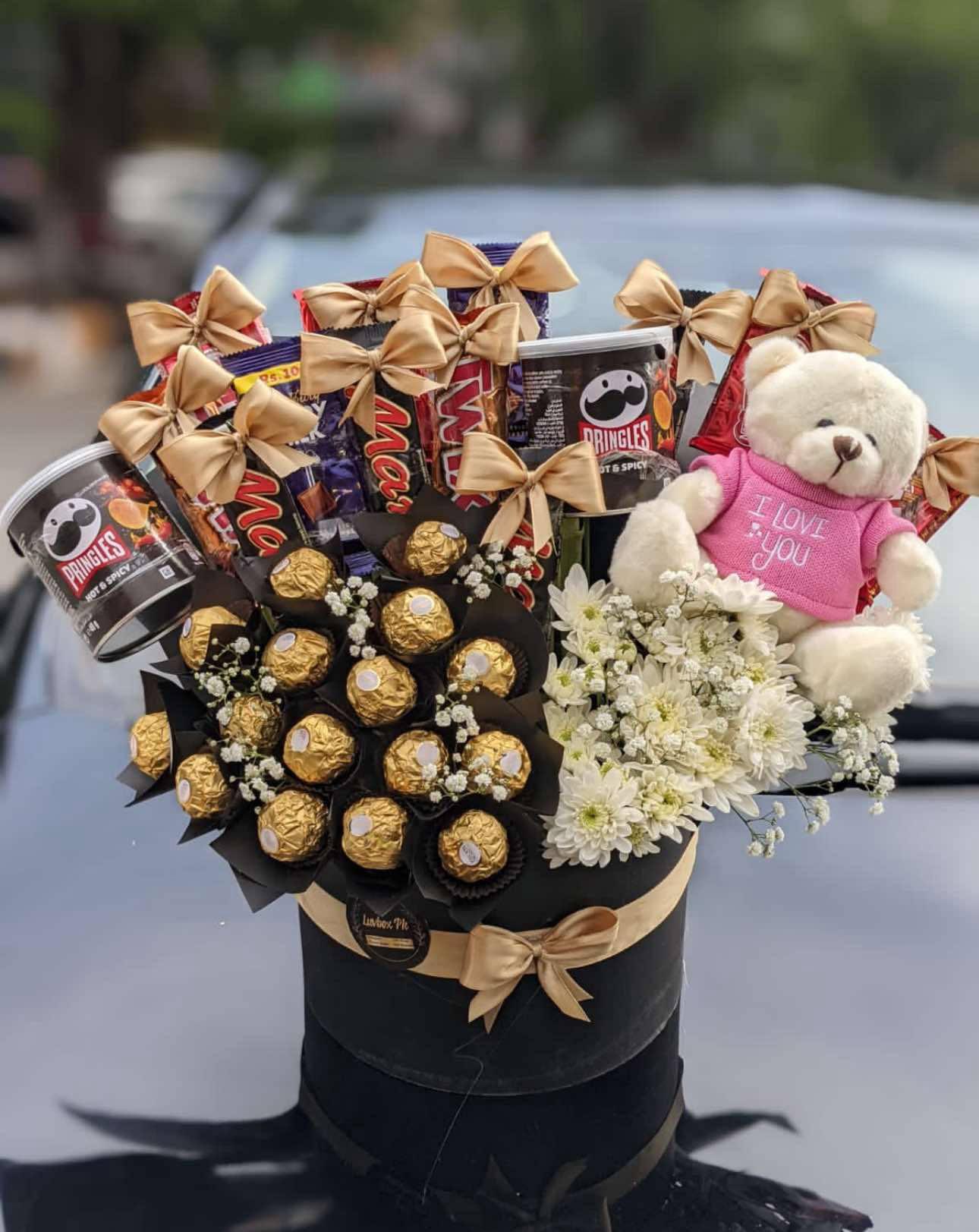 Cute Chocolate Gift Box with Teddy
