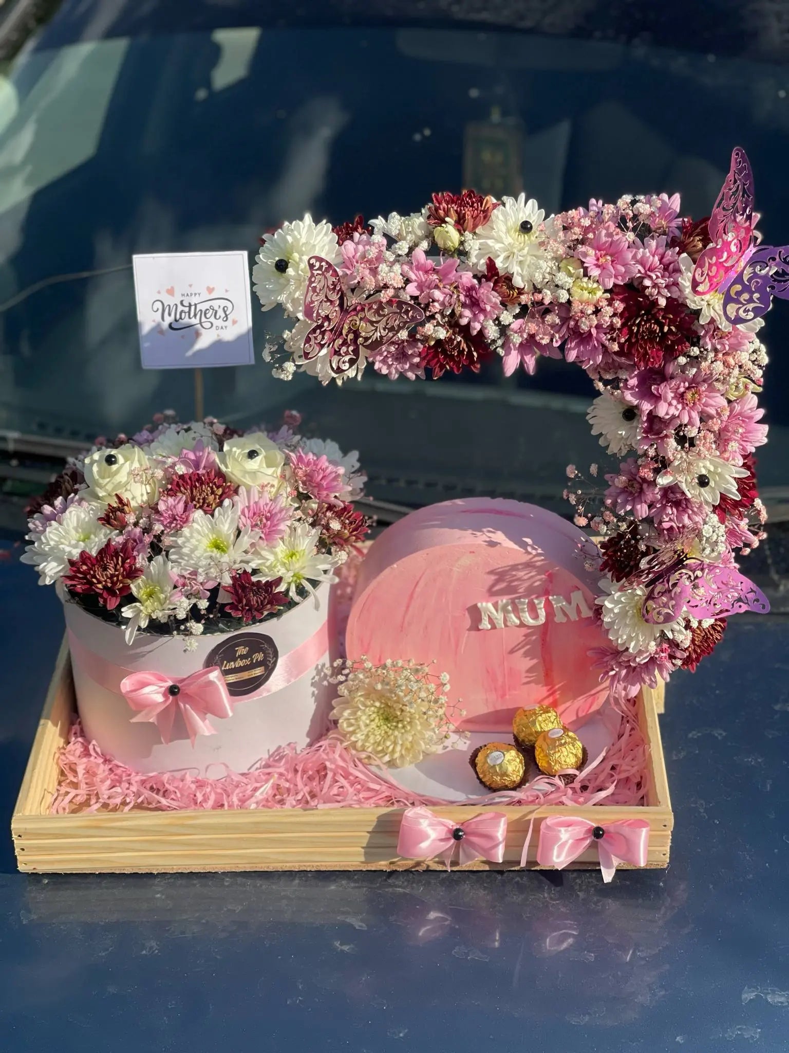 Eternal Bloom Mother's Day Wooden Basket