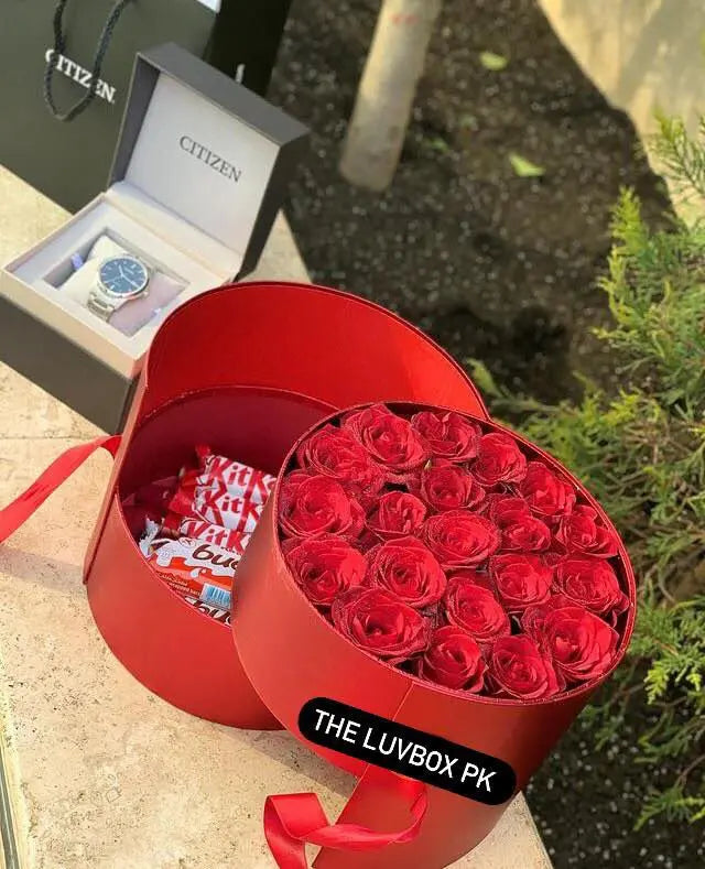 Elegant Duo – Roses & Chocolates Gift Box