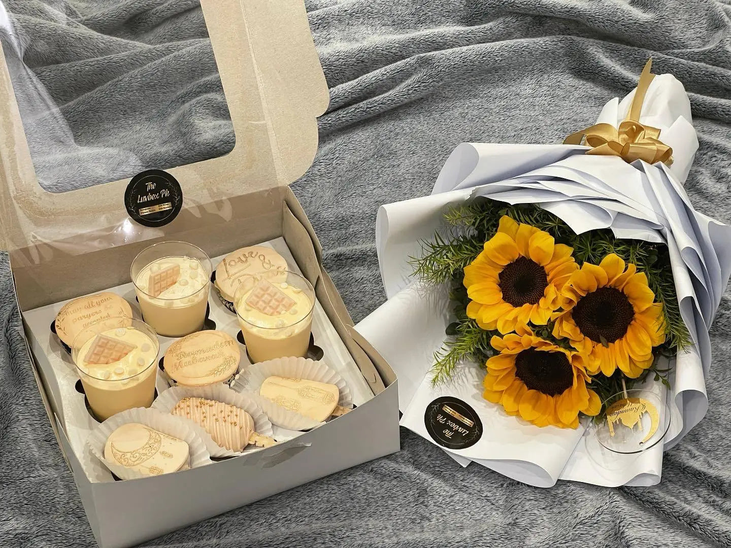 Sunshine Blessings – Eid/Hajj Sweet Platter with Mini Bouquet