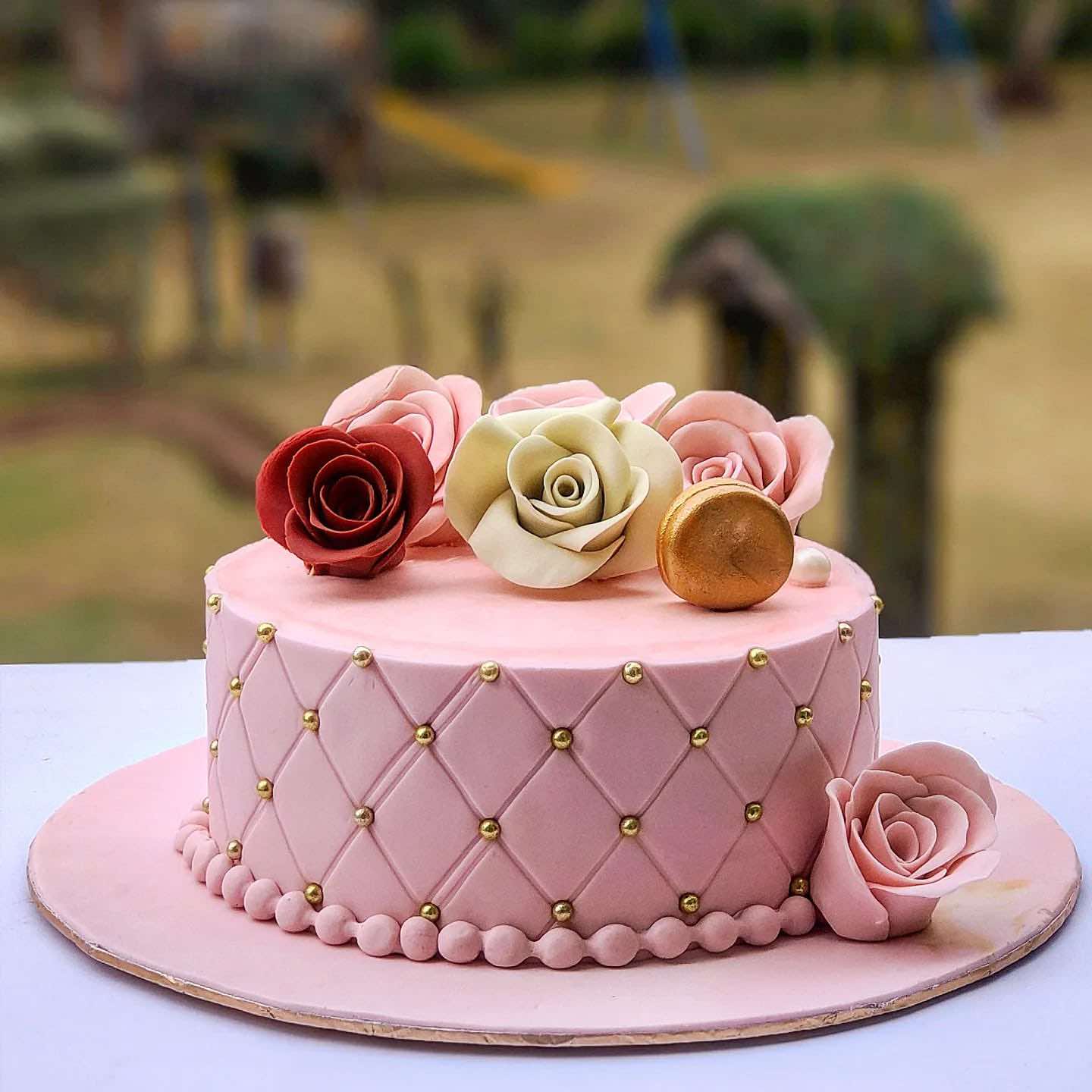 Pink Luxe Floral Fondant Cake – Premium Designer Cake for Her