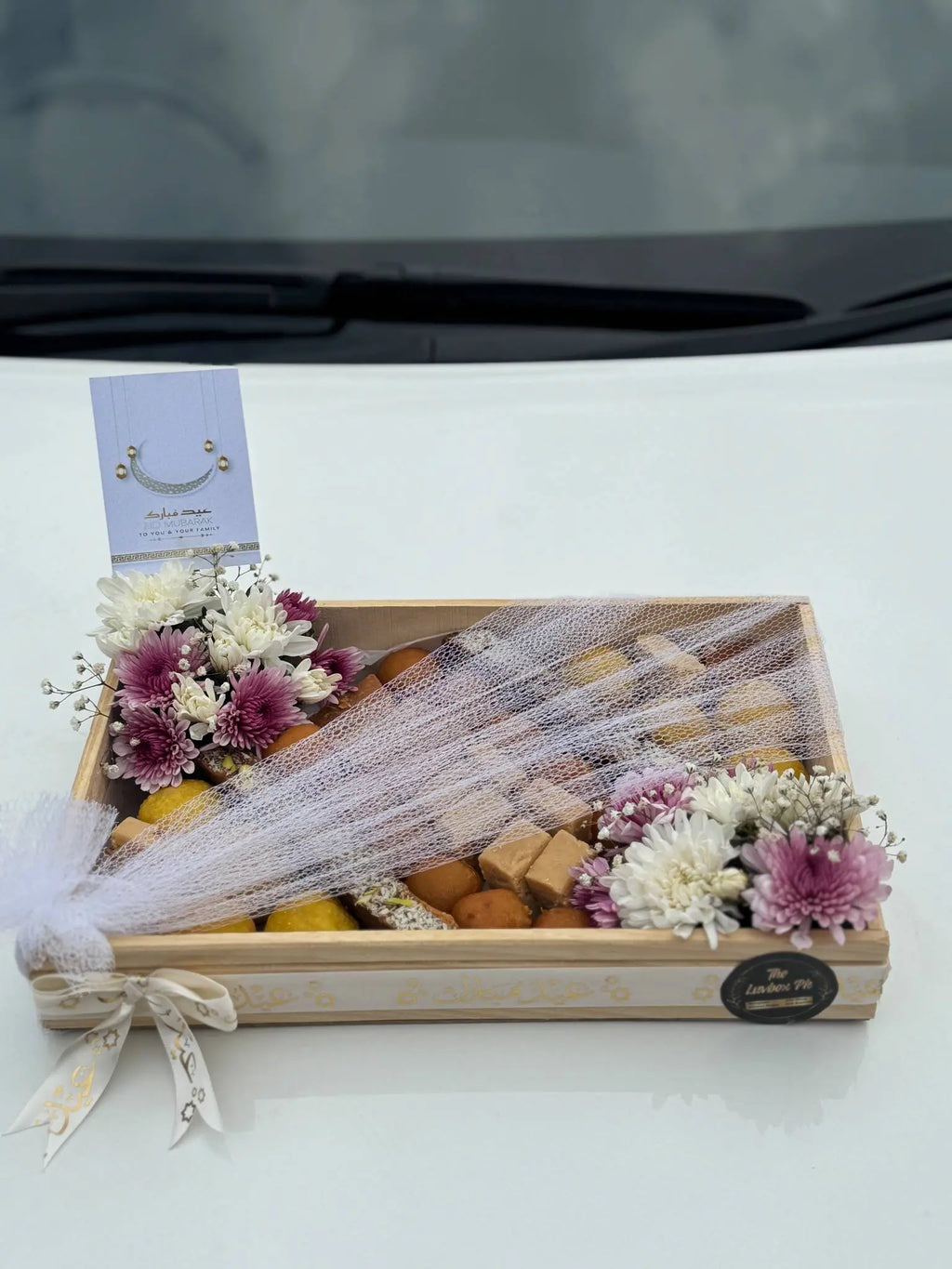 Sweet Traditions – Mithai & Floral Wooden Platter