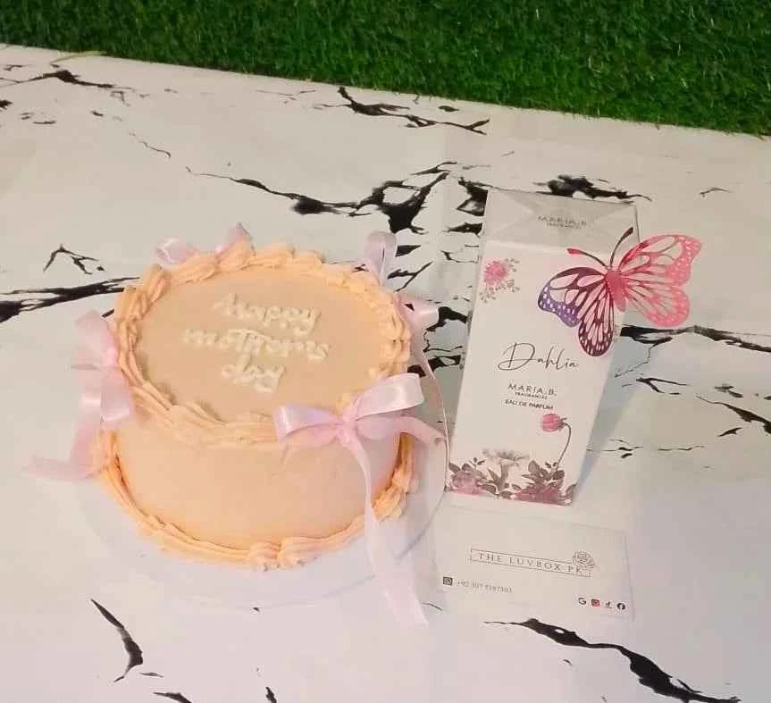 Blush & Bloom Luxe Gift Set – Her Fav Pink Cake with Women's Perfume