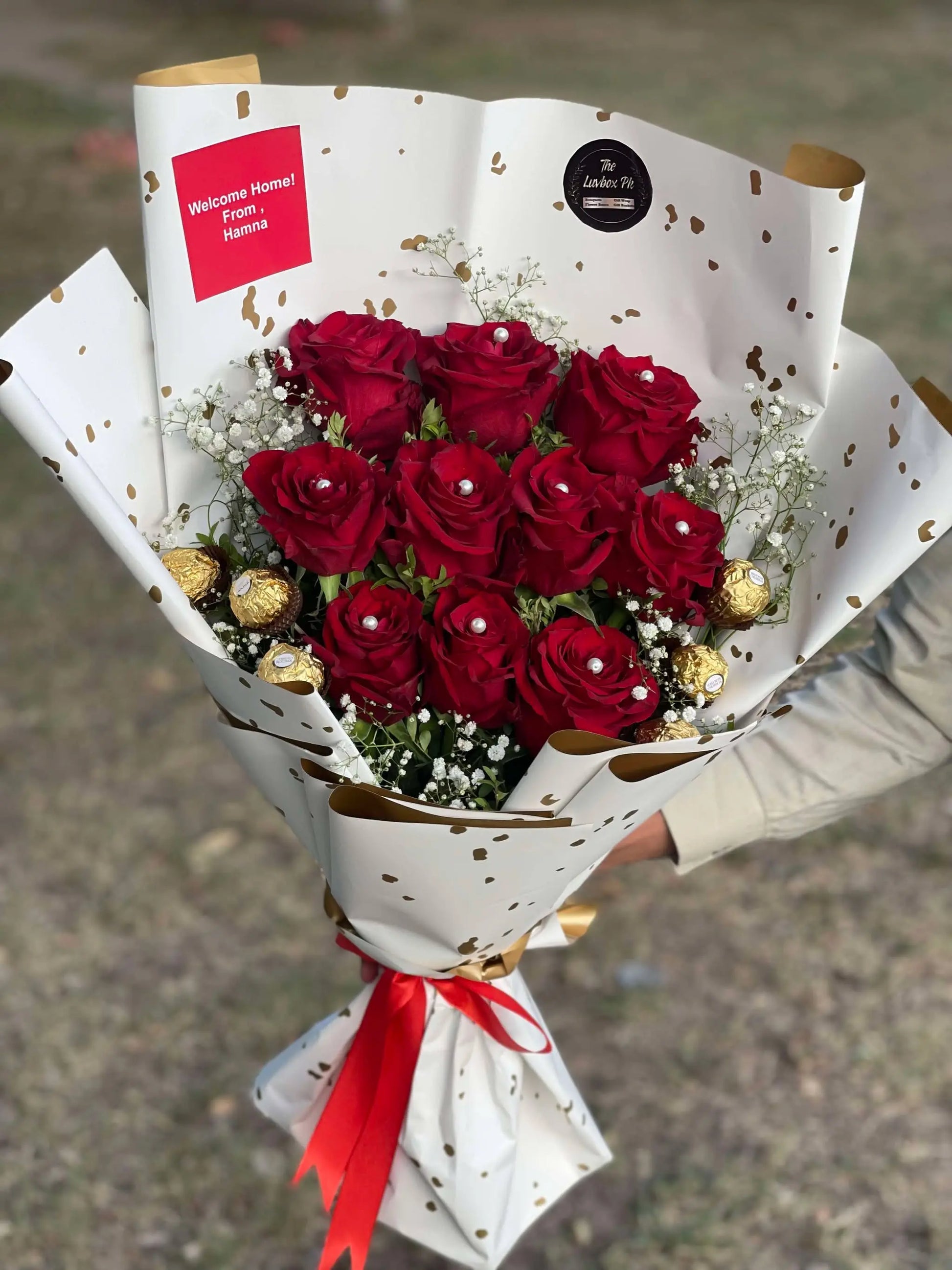 Love’s Embrace – Red Rose Bouquet for Her & Him