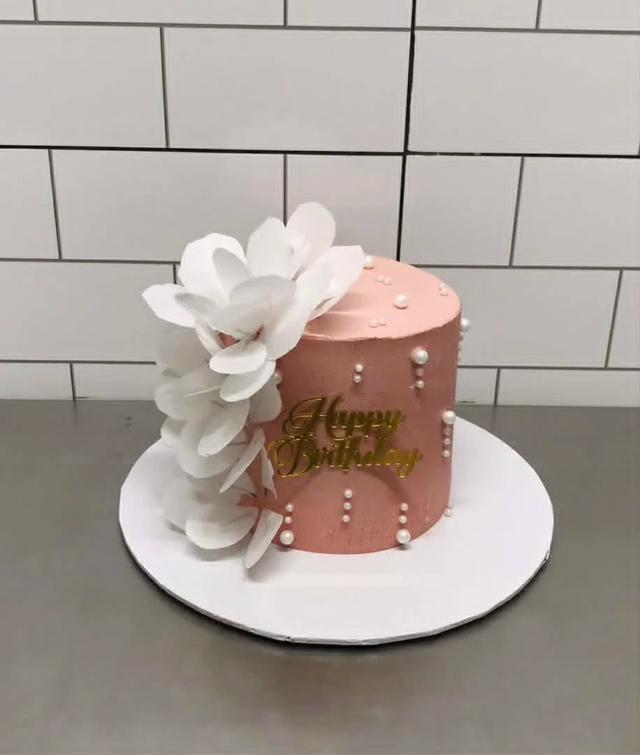 2 lbs custom cute cake designed for her and mom with soft feminine styling.