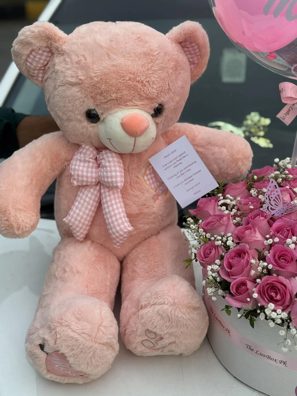 Pink Royale Grande 💗✨ – Luxury Teddy & Imported Rose Box Combo