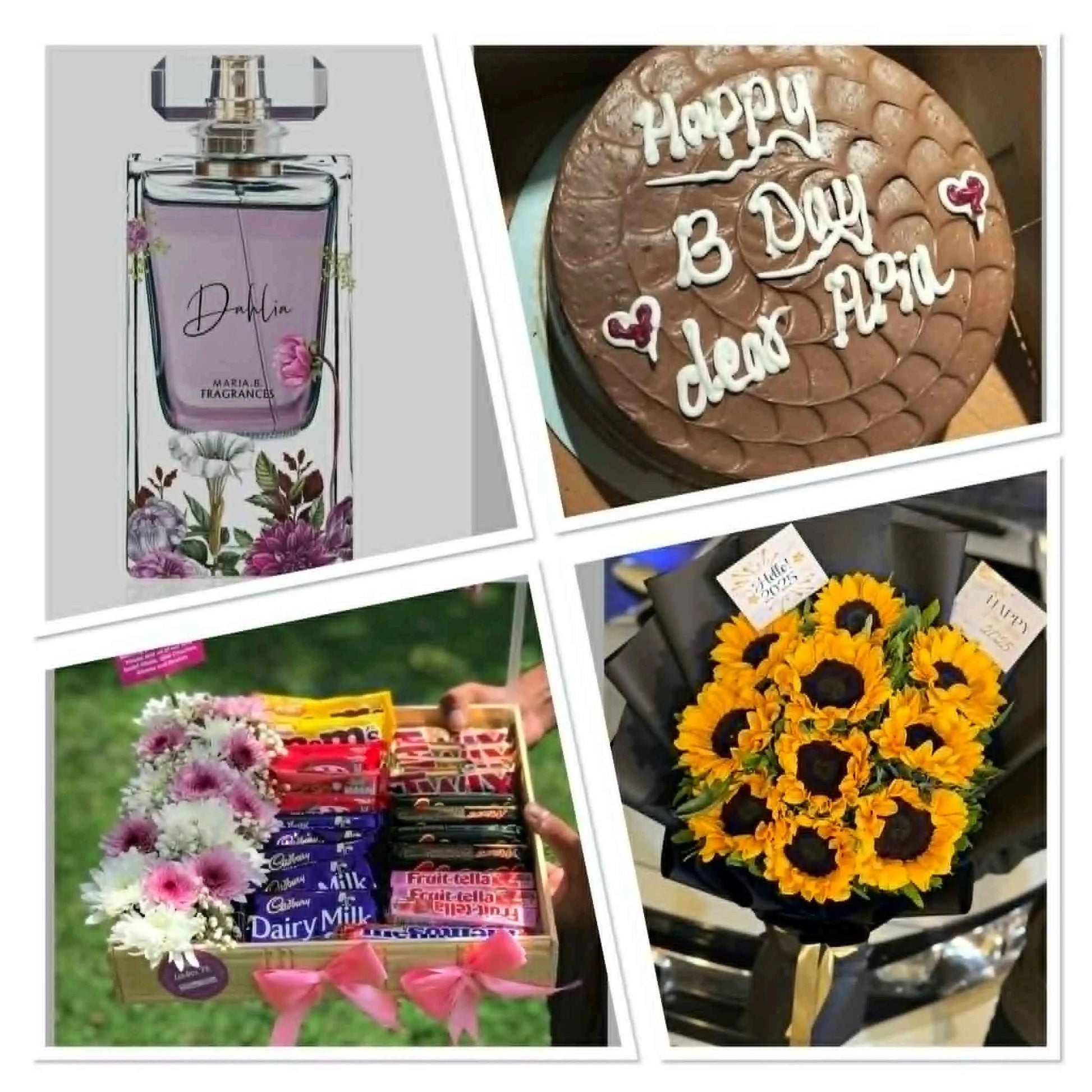 Golden Glow Luxe – Mother’s Day Sunflower, Perfume & Cake Combo