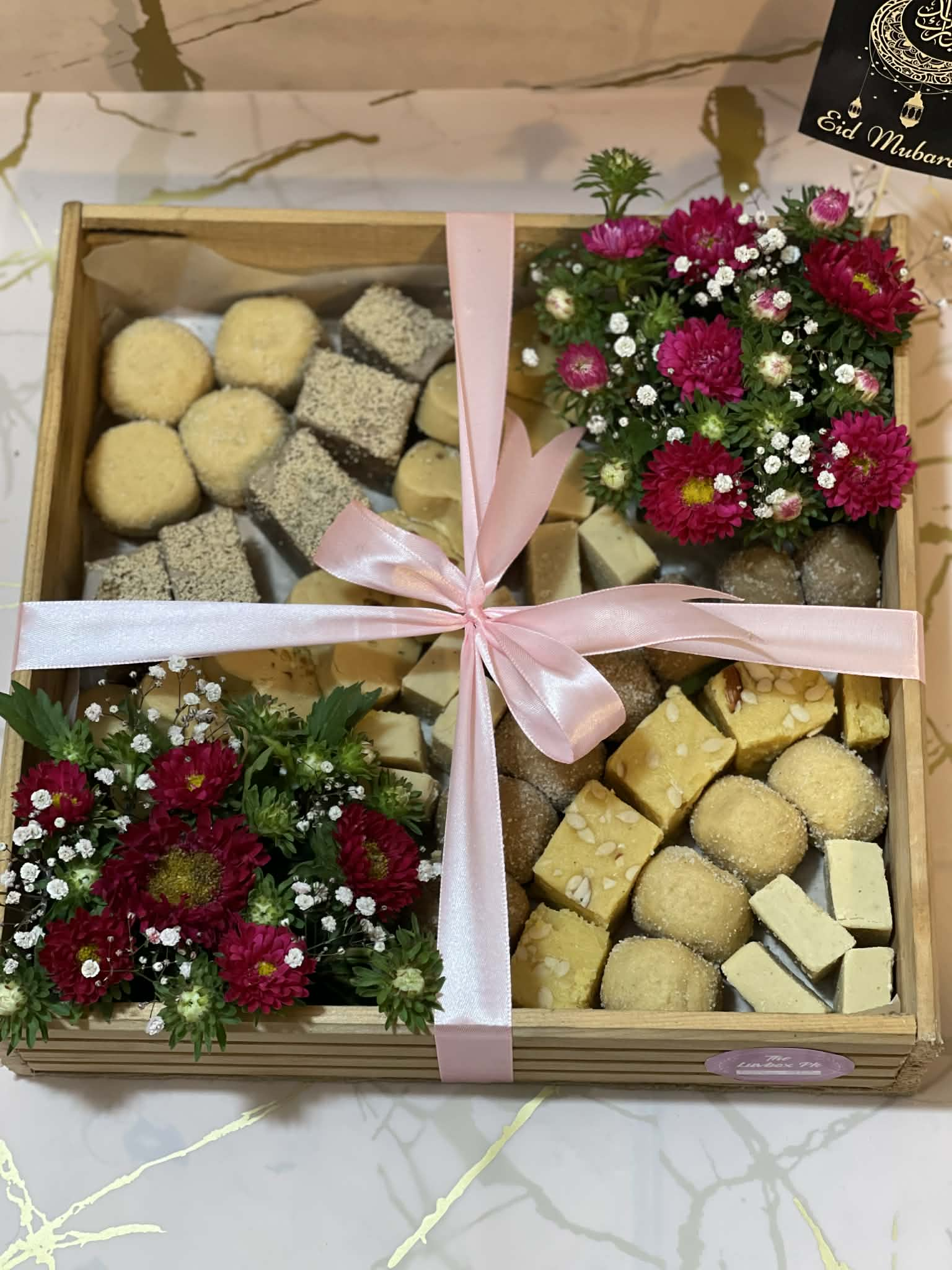 Medium sized mithai tray for Eid and wedding gift presentation