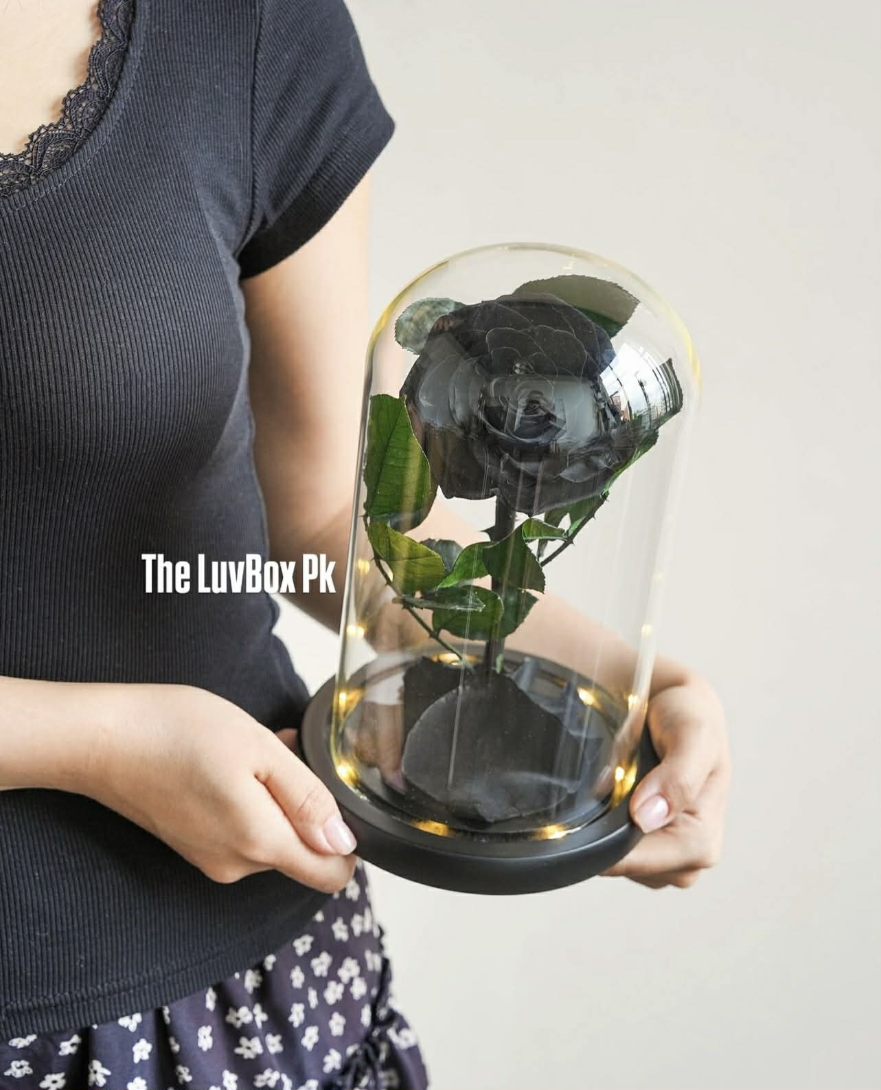 Black forever rose preserved flower gift in Islamabad Pakistan