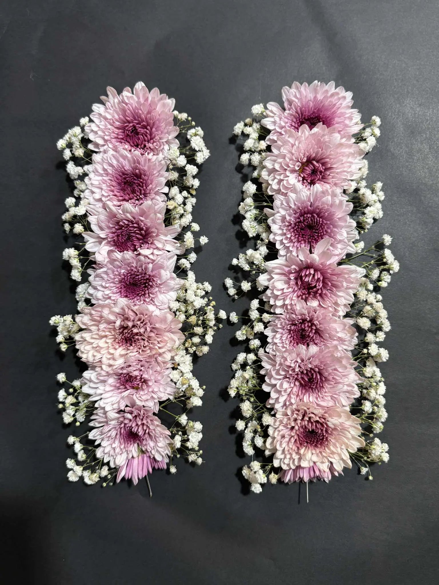 Gorgeous hand gajray pair in pink theme flowers