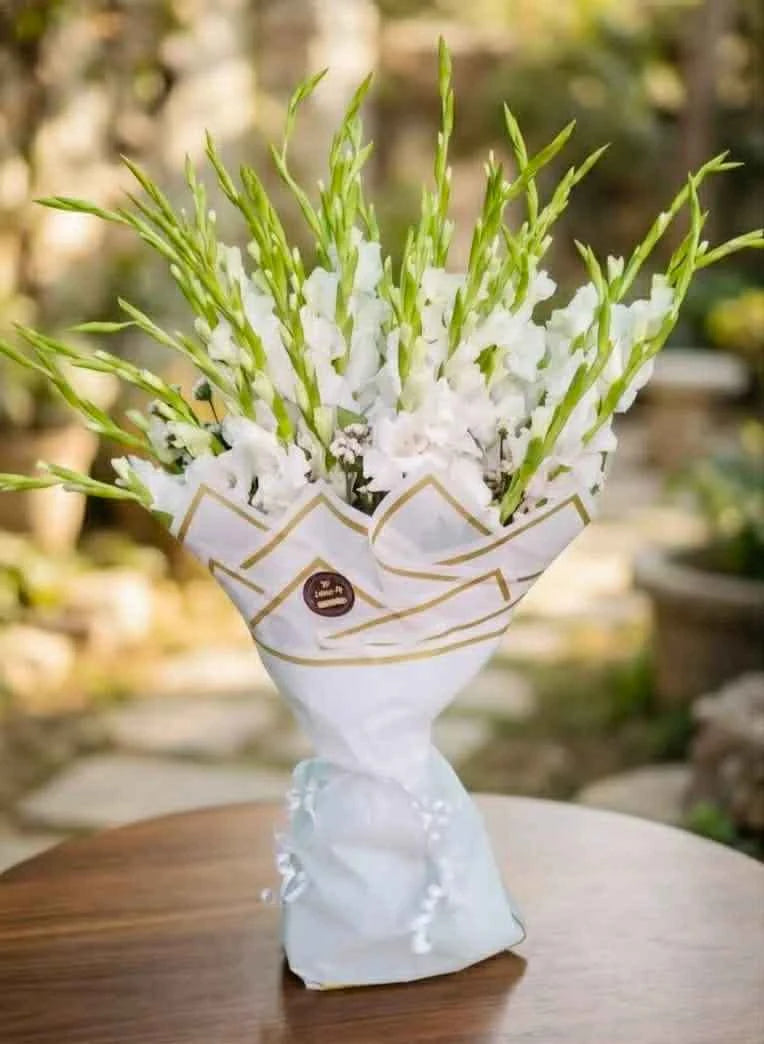 Graceful Gladiolus – Mother’s Day White Flower Bouquet